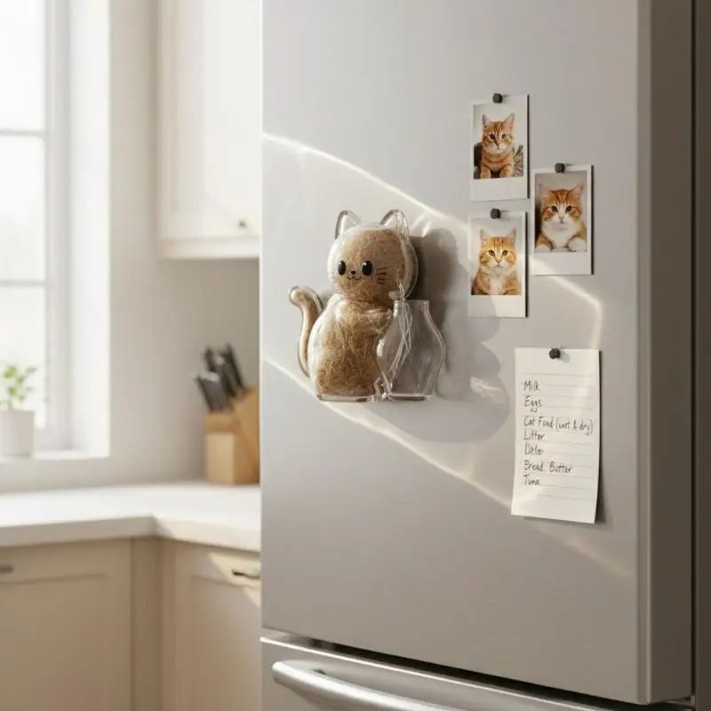 Acrylic Transparent Cute Pet Fur Storage Magnet Perfect for Home Decor