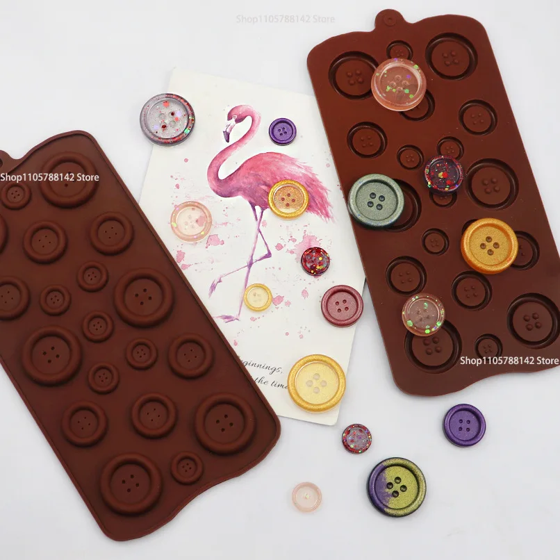 19 cavity Chocolate Mold Tray ButtonShape Mold DIY Cake Boxes Fondant Pastries Candy Making Baking Tools 1PC view 3