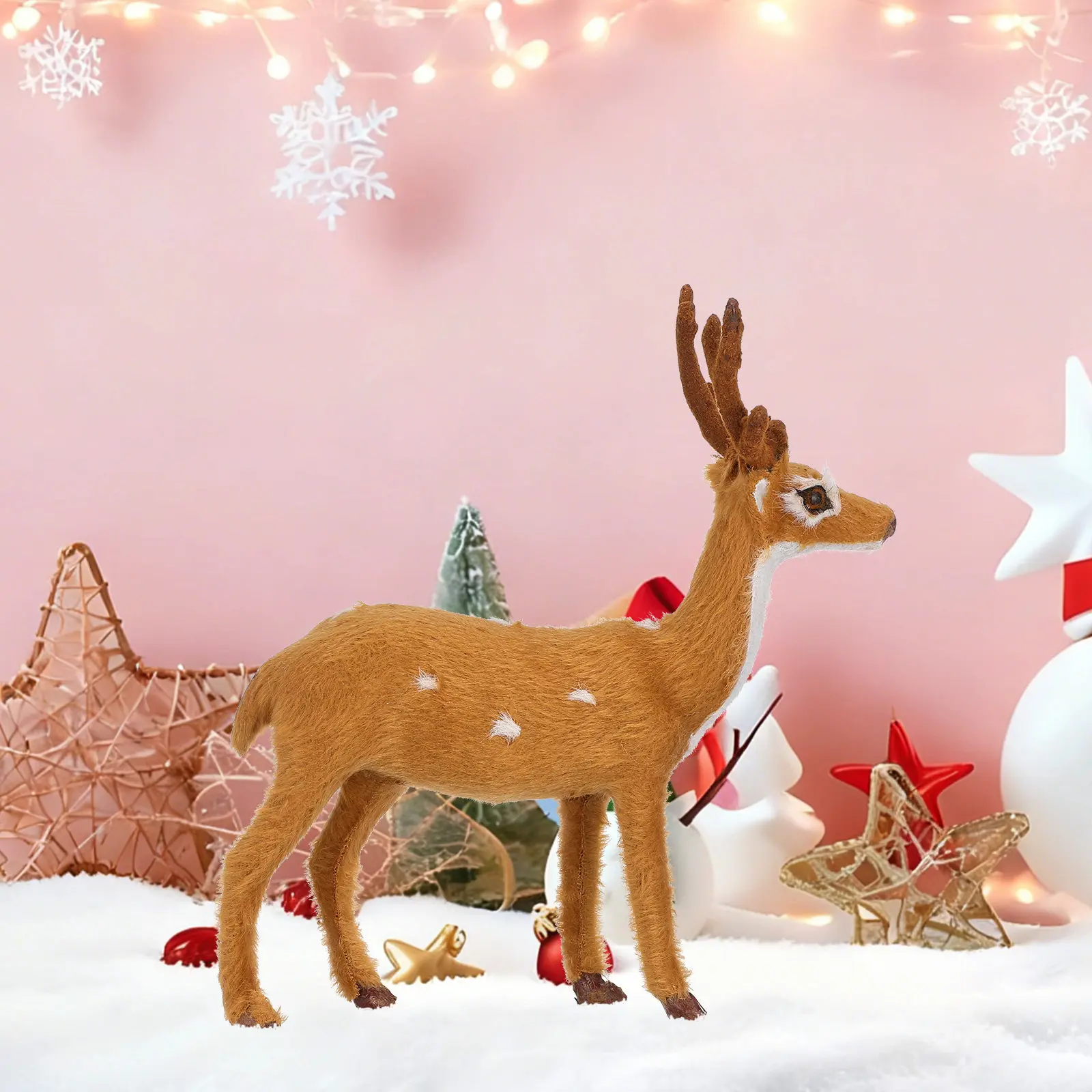 

11.8 Inch Christmas Deer Decor Vintage Cartoon-Like Elk Home Decoration for Holiday Season Kitchen Living Room Bedroom Xmas