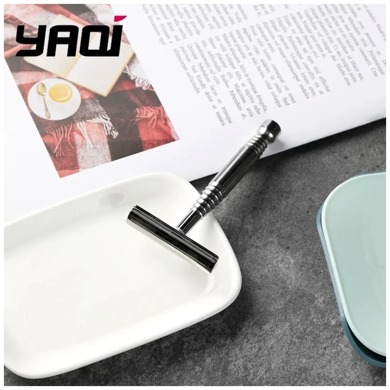YAQI Romulus Polished 316 Stainless Steel AC Blade Single-edged Safety Razor Wet Shave Tools Best Gift for Men