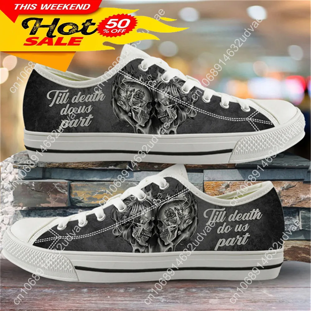 

Sugar Skull Queen Patterns Women's Shoes Low Top Canvas Shoes Female Lace Up Footwear Ladies Comfortable Sneaker