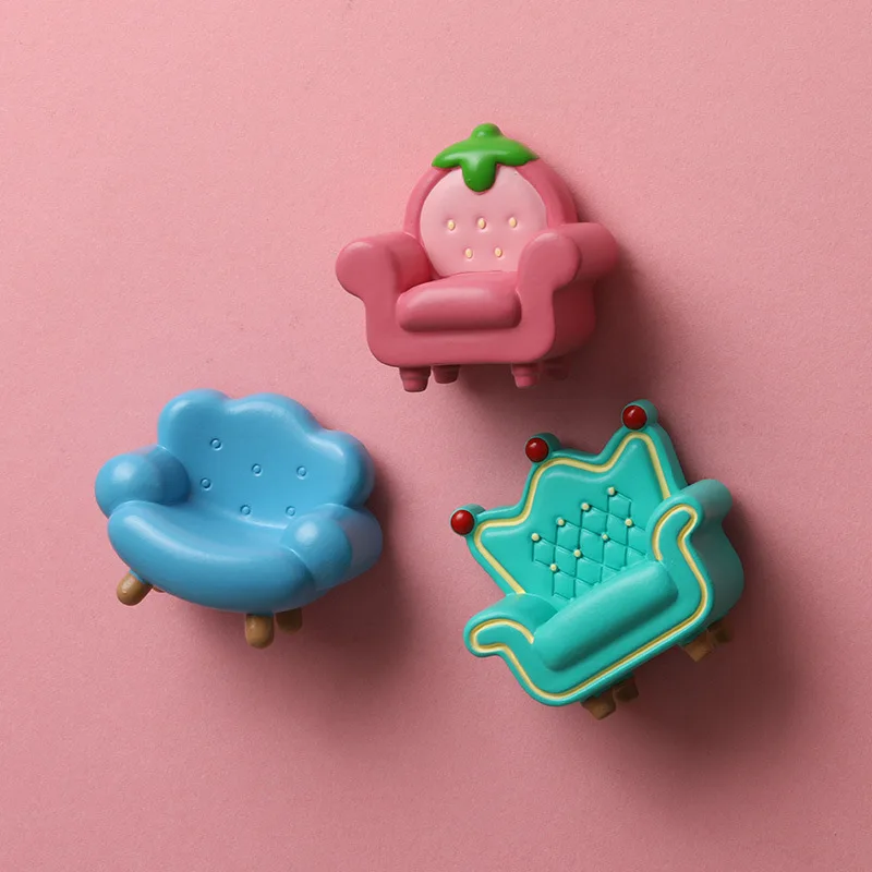 Colorful Sofa Refrigerator Sticker 3D Resin Ornament Magnetic Sticker Magnetic Suction Refrigerator Decoration Cartoon Magnet
