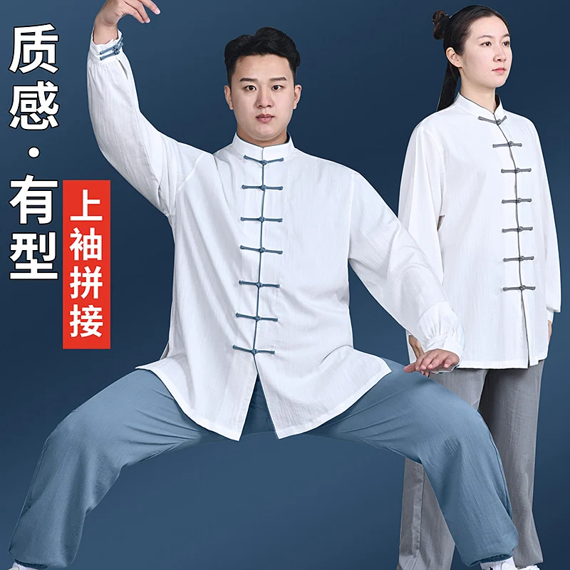 Premium High-End Unisex Tai Chi Practice Uniform Autumn/Winter 2026 New Cotton Linen Blend Breathable Chinese Traditional S