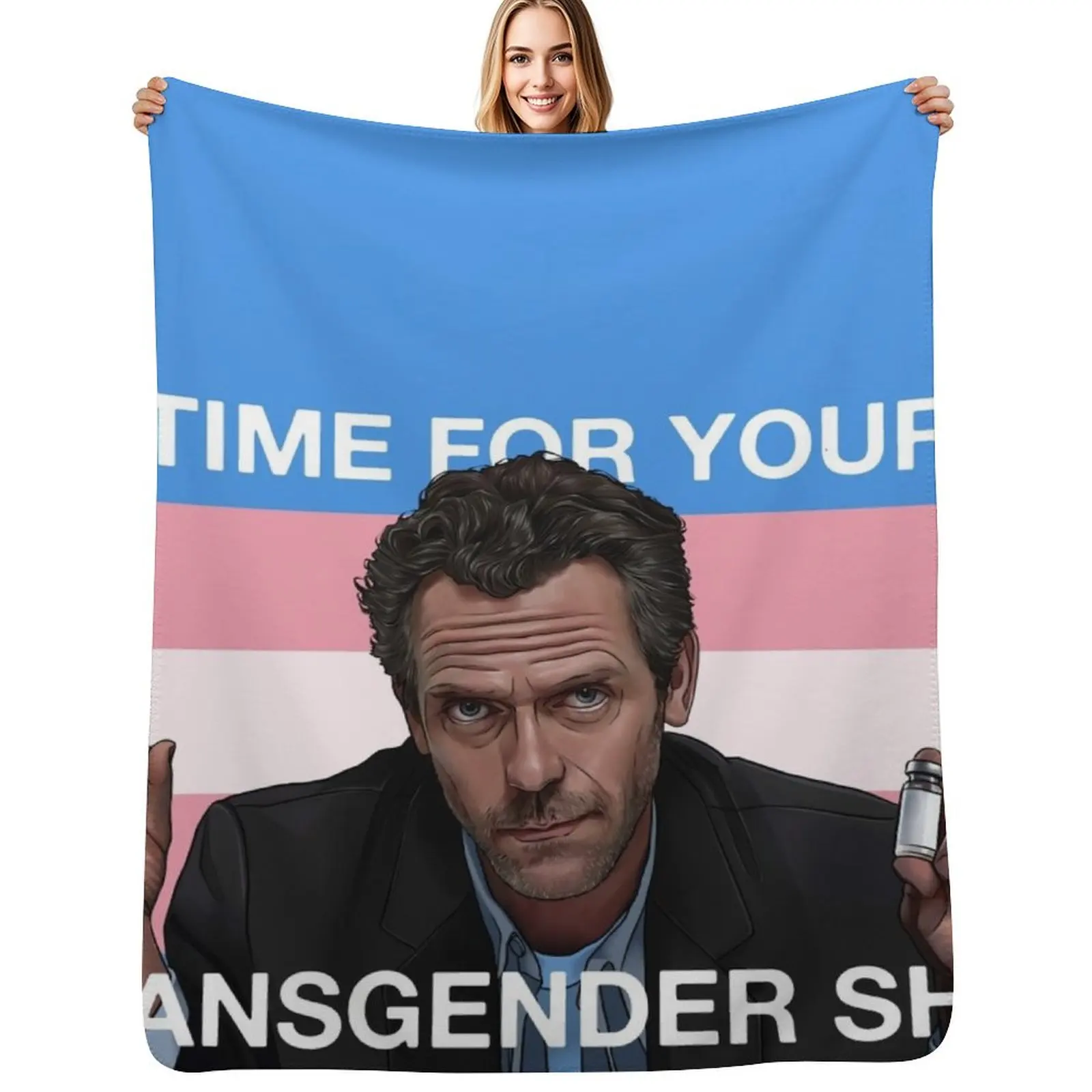 

Dr. House Trans Flag Throw Blanket Retros Travel Blankets For Sofas heavy to sleep Blankets