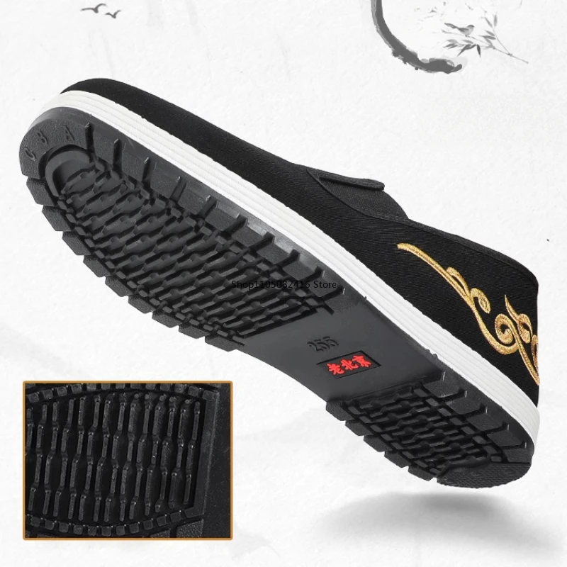 أحذية كونغ فو القطنية القماشية للرجال التقليدية الصينية تاي تشي فنون الدفاع عن النفس التدريب أحذية رياضية قابلة للتنفس يمكن ارتداؤها