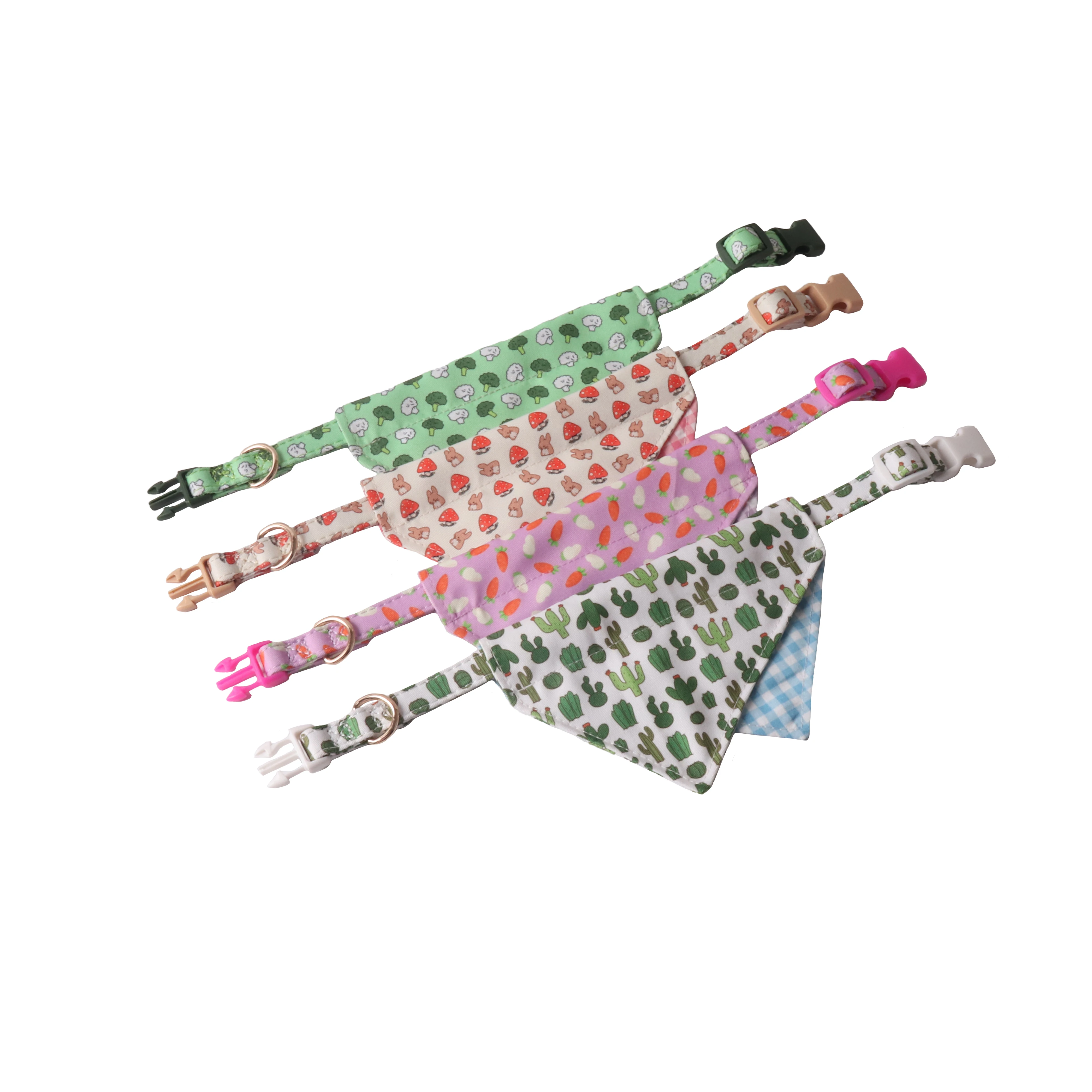 Amigo New Pet products design Two layers of double sided bandana dog collar color buckle