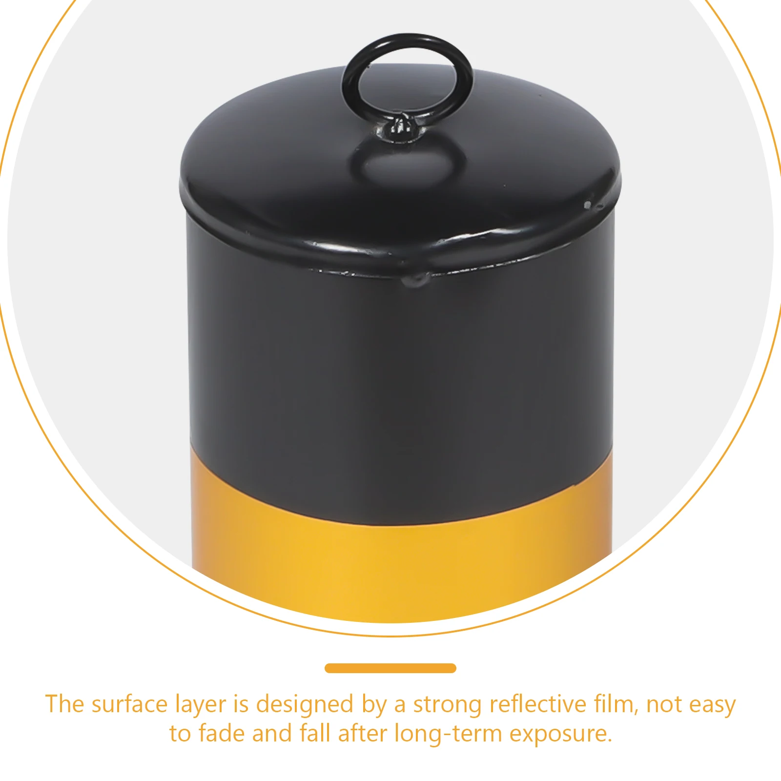 

Safety Warning Column 50cm Black Yellow Fixed Protective Railing Stainless Steel Traffic Cone Road Pile Lane Bollards Parking