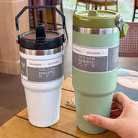 20oz/30oz Thermal Water Bottle With Straw Stainless Steel Car Coffee Mug Keeps Cold and Heat Thermal Mug Tumbler Vacuum Flasks