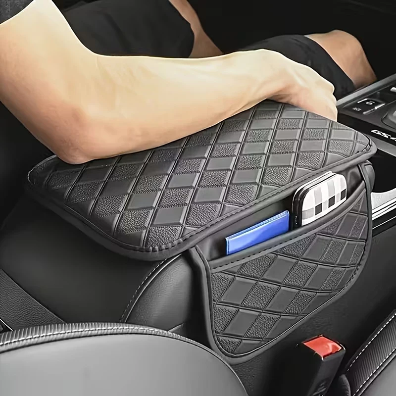 Universal Non-Slip Car Armrest Box Booster Pad - High-Grade Memory Foam Elbow Support Armrest Mat with Storage Function