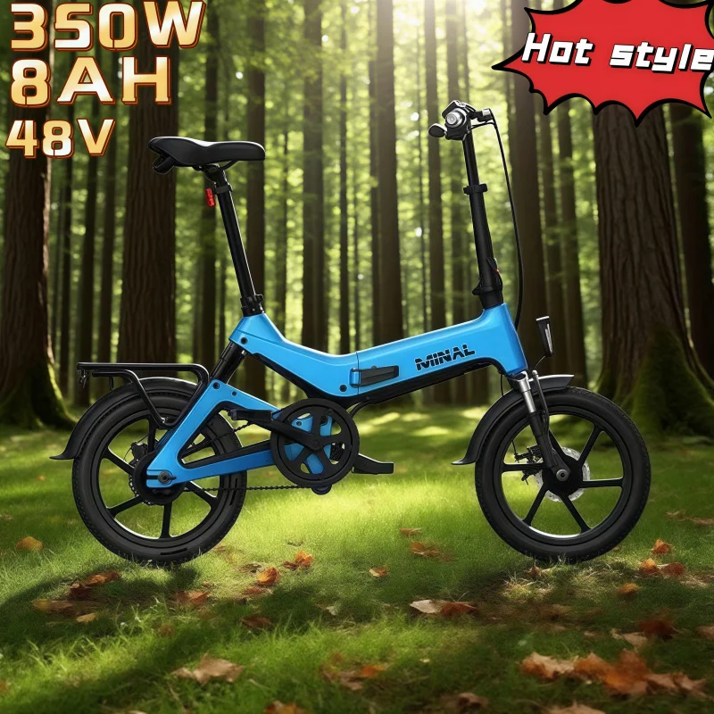

Hot-selling 16-inch folding ebike 350W city long disc brake mountain bike riding moped