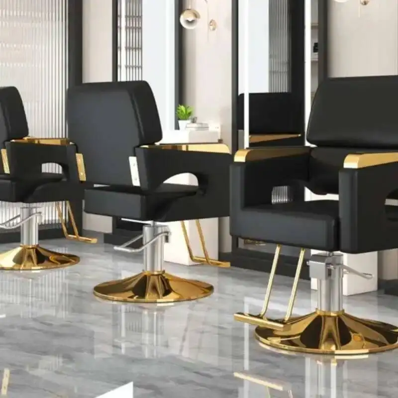 Kursi Multifungsi untuk Salon Kecantikan Penataan Mesin Tukang Cukur Profesional Penata Rambut Miring Pompa Manikur Roda Salon Merah Muda