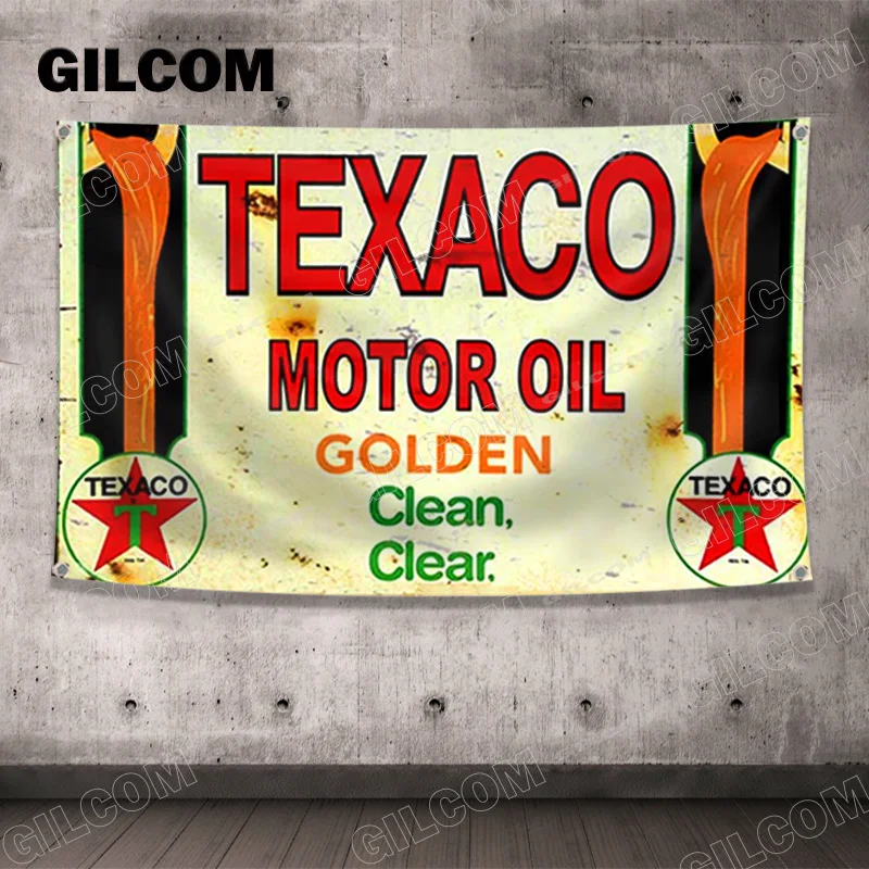 Motor Oil Flag Car Fuel Gasoline Brand Clean Company Advertise Logo Sports Outdoor Club Digital Printing Banner Brass Grommet