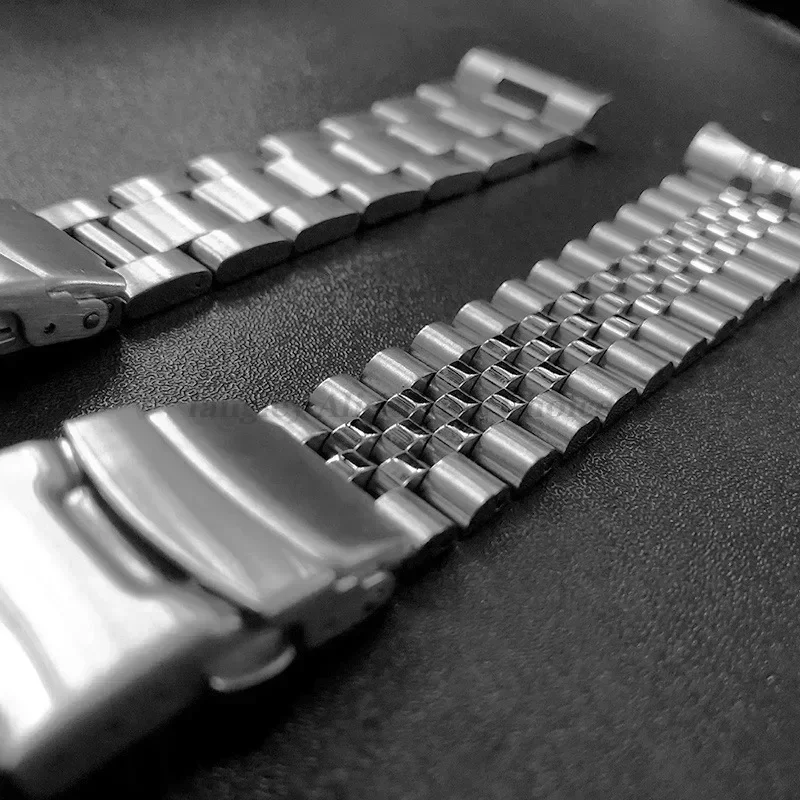 Solid Stainless Steel Band For Seiko 20mm 22mm Men\'s Sports Strap Srpd Skx007/Skx009 SRPD63K1 Jubilee Oyster Curved End Bracelet