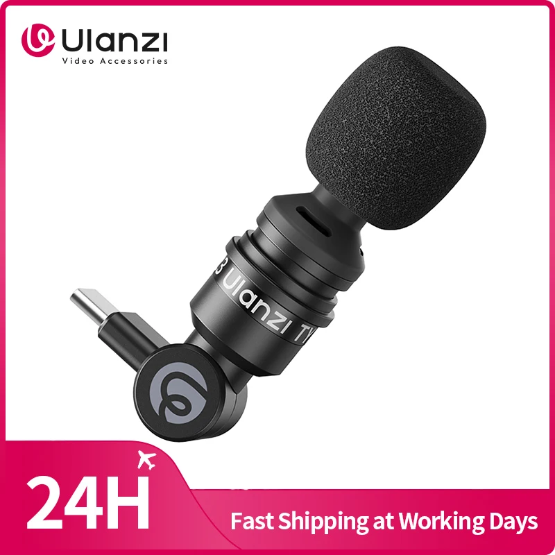 ​ Ulanzi AM23 Type-C ميكروفون صغير 360 °   ميكروفون لاقط بزاوية قابلة للتعديل لجهاز Mac Min الذكي والكمبيوتر اللوحي