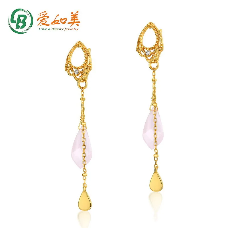 

Light Luxury Paired with Earrings 18K Gold PT950 Platinum Silver Plated 7-layer Gold Slimming Tassel Earrings