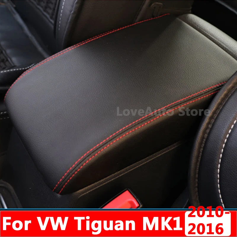 

For Volkswagen VW Tiguan MK1 2010-2016 Central Armrest Box Protective Leather Cover Interior Decorative Leather Pad Accessories