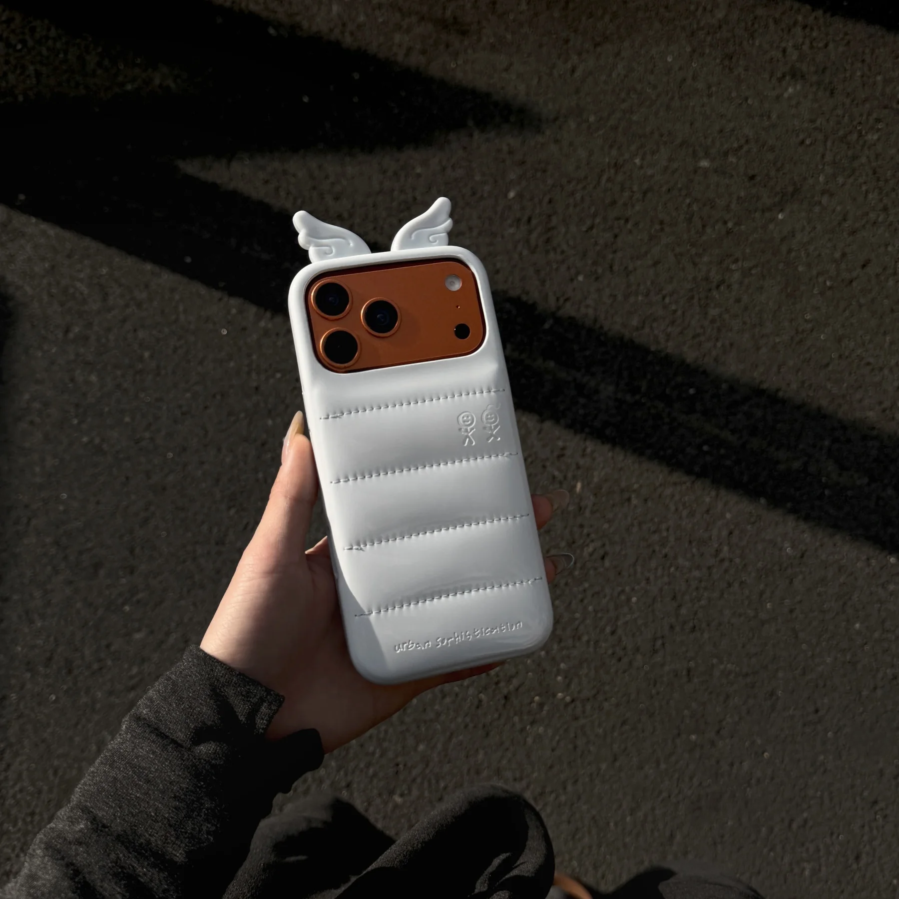 Cute Light Blue Color 3D Angel Wings Down Jackets Phone Case for iPhone 17  16 15 14 Pro Max Shockproof Protective Back Cover - AliExpress 202192403
