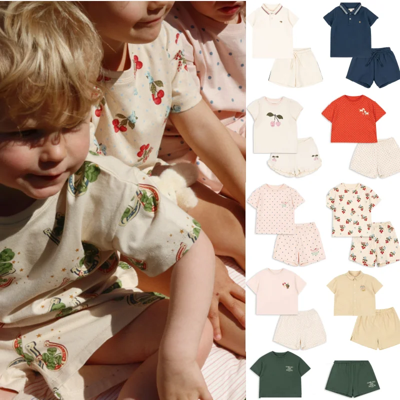 

Children's T-shirt Shorts 2025 Summer New Cartoon Fashion Boy And Girl Short Sleeved Top Cotton Cute Shirt Children's Clothing