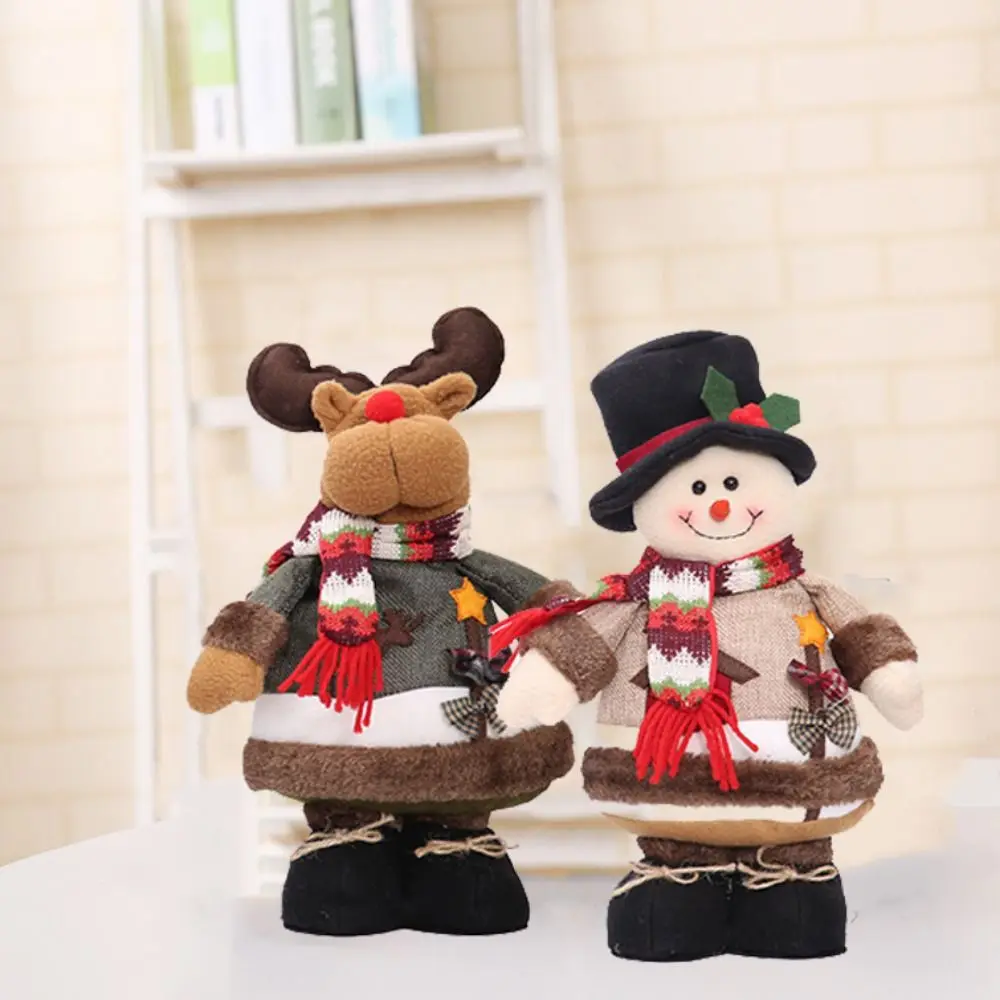 ديكور رجل الثلج/سانتا/الأيائل ثلج سانتا مع جرس سانتا كلوز زينة القماش الأيائل زخرفة السنة الجديدة