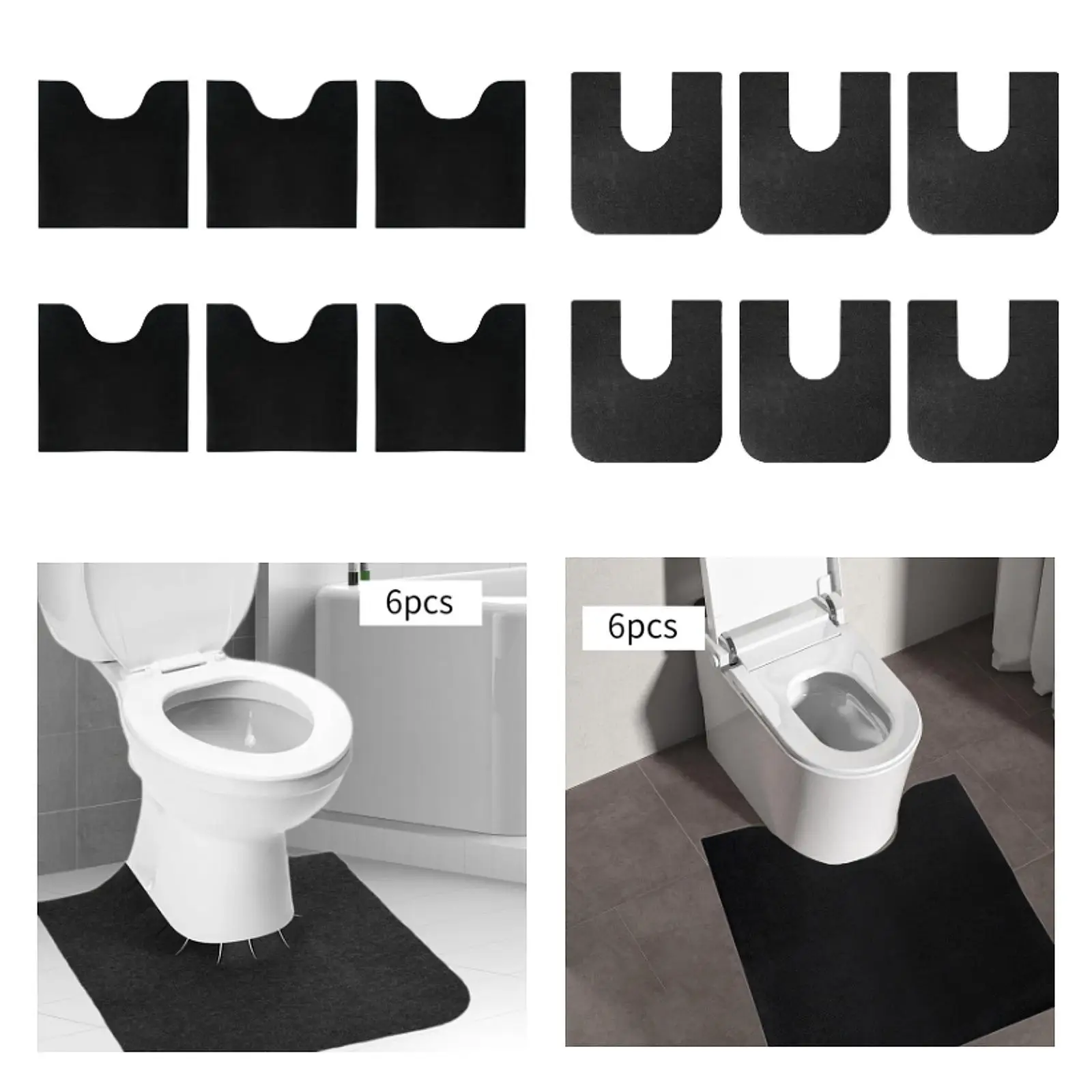 6x Bathroom Rugs Portable Anti Slip Bath Rugs for Home Decor Hotel Apartment