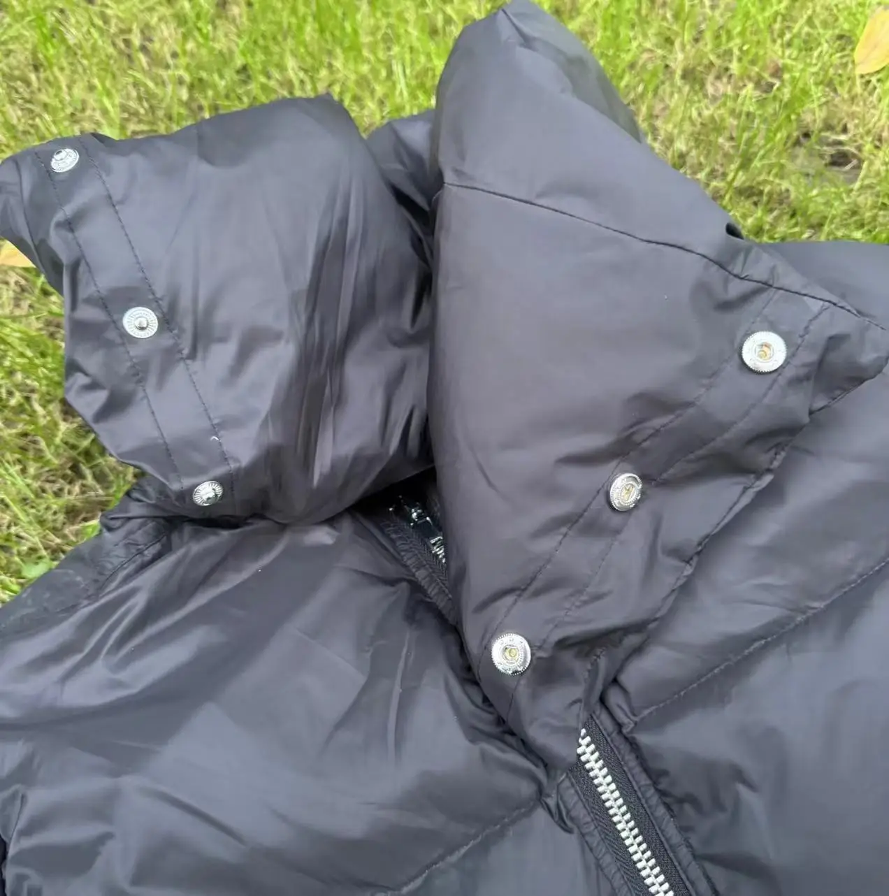 Pfnw darkwear nicho inverno gola alta masculina zíper preto parkas cachecóis de grandes dimensões deisn casaco acolchoado de algodão preto 28w5555