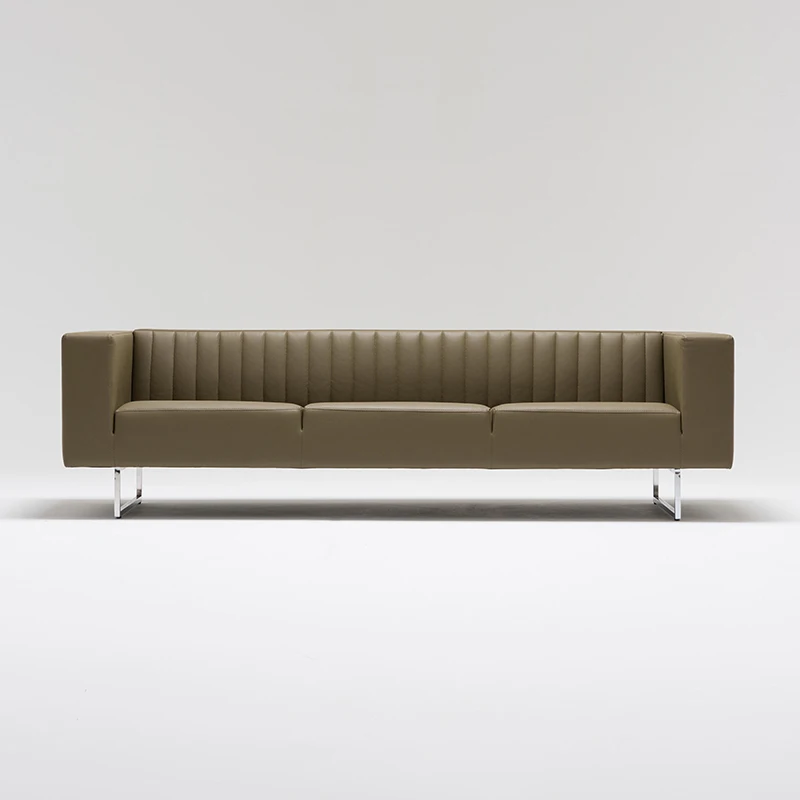 Commerical Beauty Salon Metal Leg Modern Office Waiting Sofa Set Leather Salon Waiting Chairs