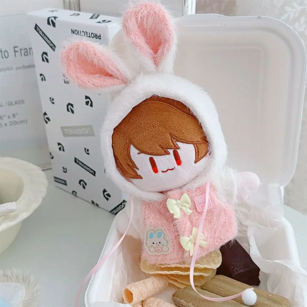 ملابس دمى على شكل أرنب كرتوني 10 سم، معطف أرنب وردي وأزرق، فستان قابل للتغيير، لعبة منزل الدمى، معطف للدمى القطنية