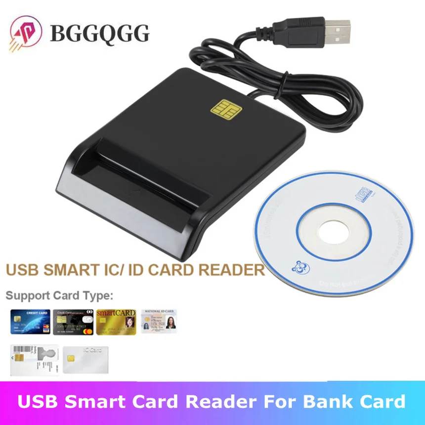 USB Smart Card Reader For Bank Card IC/ID EMV card Reader High Quality for Windows 7 8 10 Linux OS USB-CCID ISO 7816