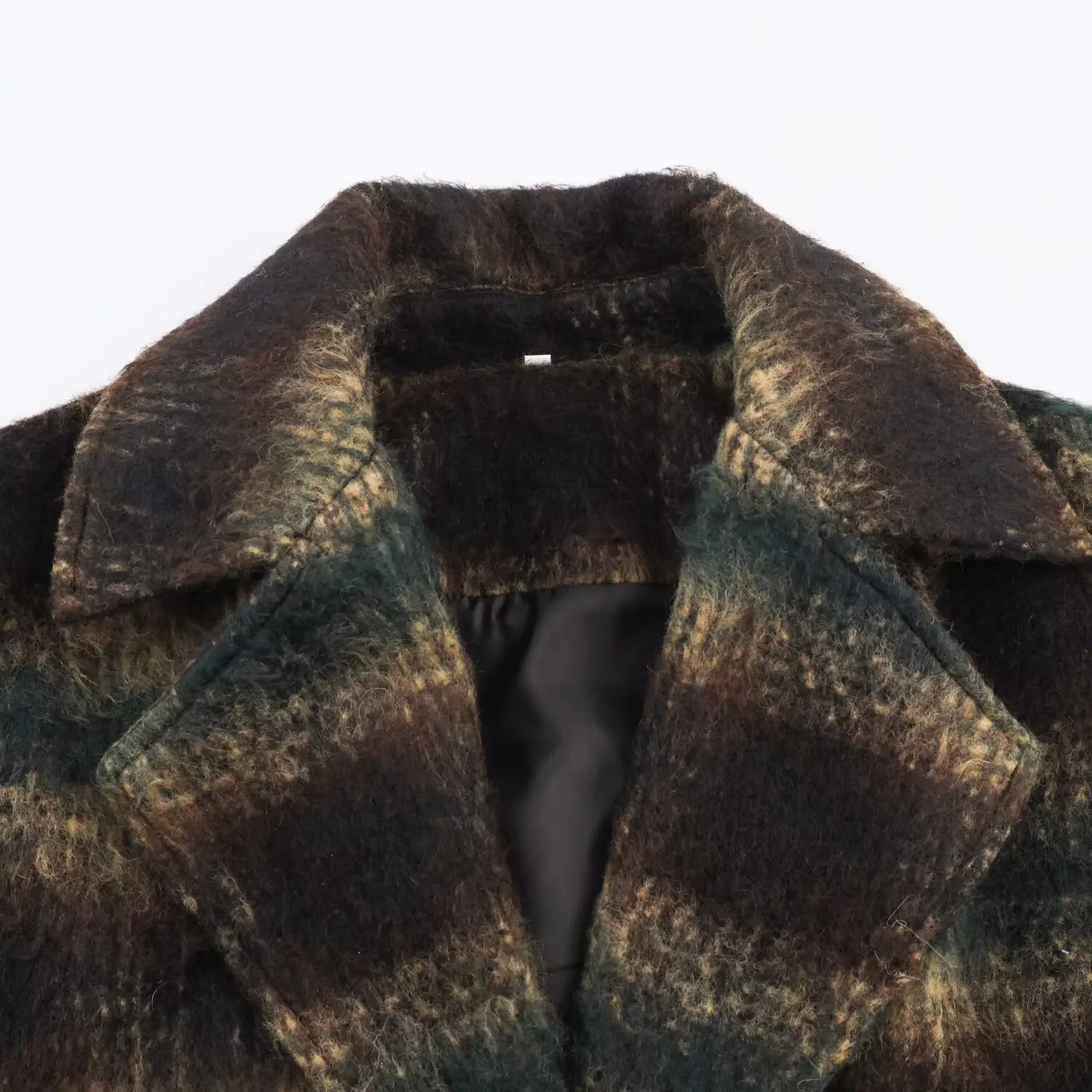 JNLEAOG 秋の新作レディースファッショナブルなミックスチェック柄ショートパンツコートオーバーコートストリートスタイル長袖ポリエステル繊維