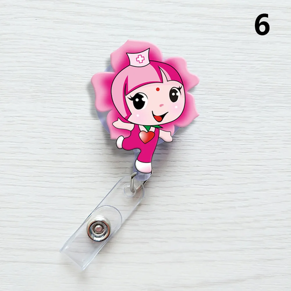 

1PC Cute Doctor Clips Retractable ID Name Card Badge Holder Clip Card Holder Clip Name Card Holder Office Supplies