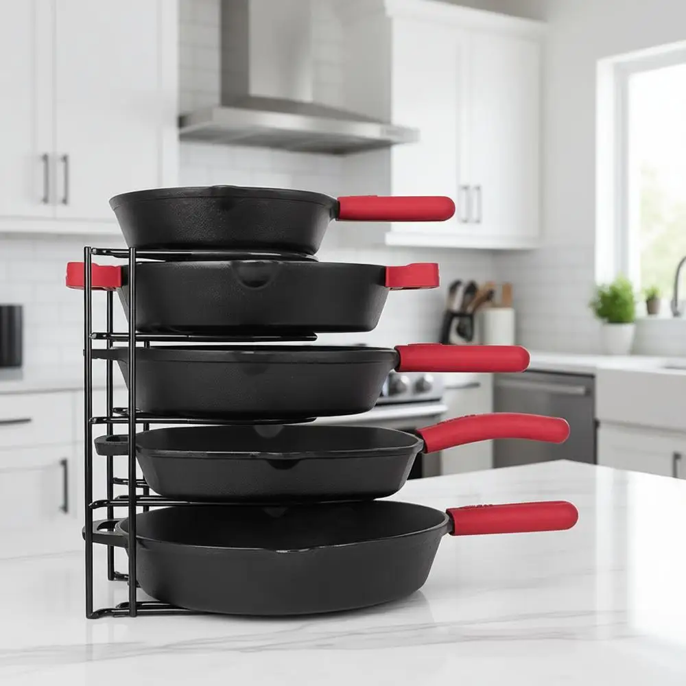 

Силиконовая подставка для 12 противней с нескользящим покрытием – Органайзер для кухонной столешницы/шкафа – Держатель для противней для выпечки, кв