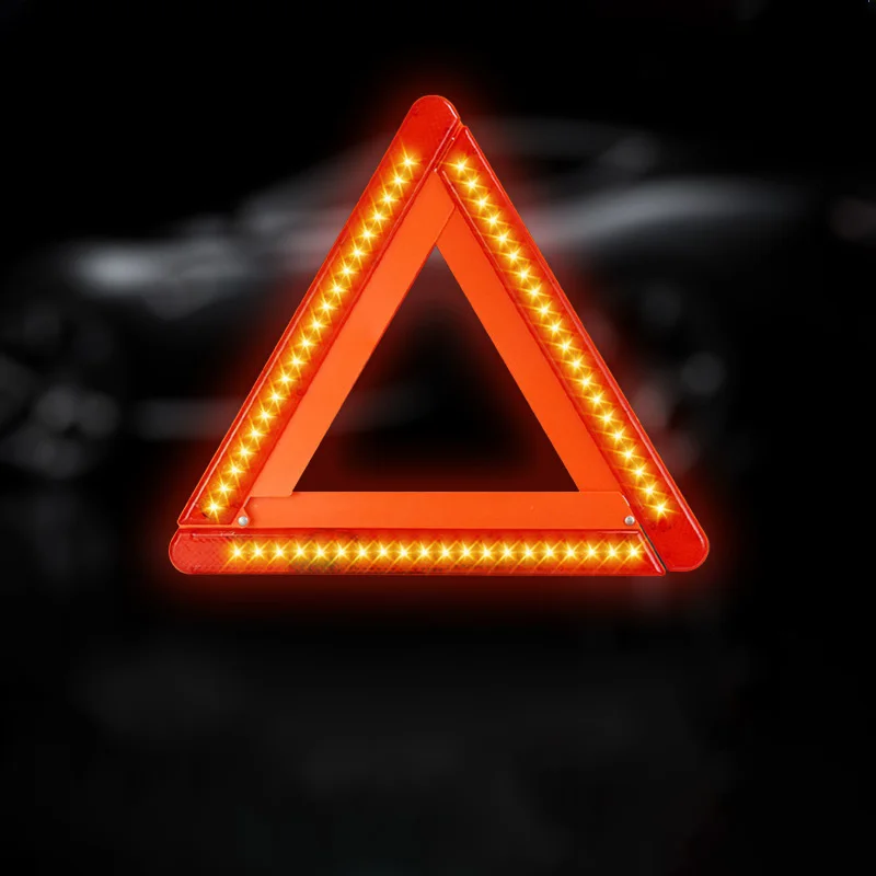 1Pc Car Emergency Breakdown Warning Triangle Red Reflective Road Safety Hazard Car Tripod Portable Foldable Stop Sign Reflector