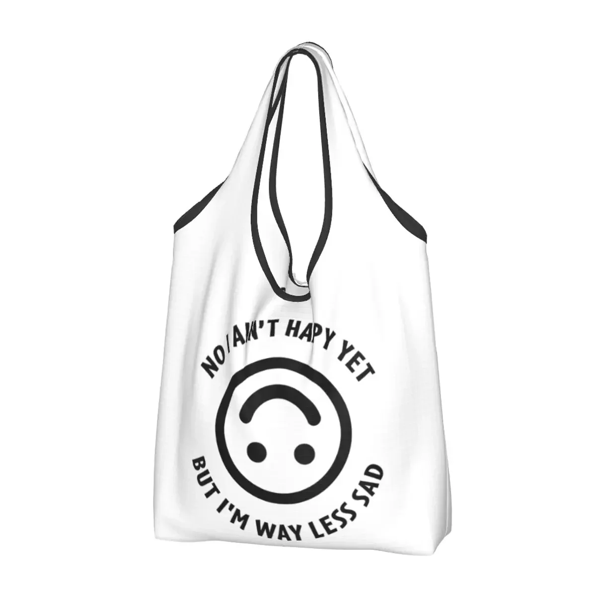 Reusable AJR Way Less Sad Inspired Smile Shopping Bags for Groceries Foldable Grocery Bags Washable Large Tote Bags