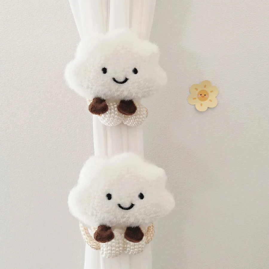 2Pc Korean-Style Ins-Style 3D Cloud Pearl Curtain Tiebacks for Children's Room Decoration Mosquito Net Tie Ropes