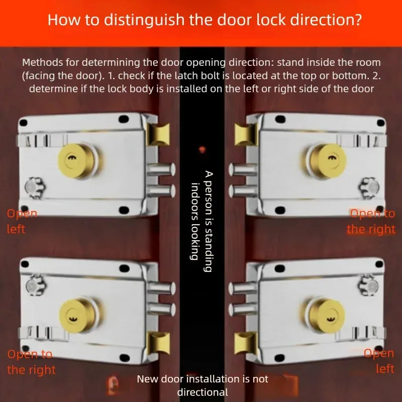 

Антикварный прочный гладкий навесной замок для входной двери с ключом, универсальный аксессуар для домашнего использования
