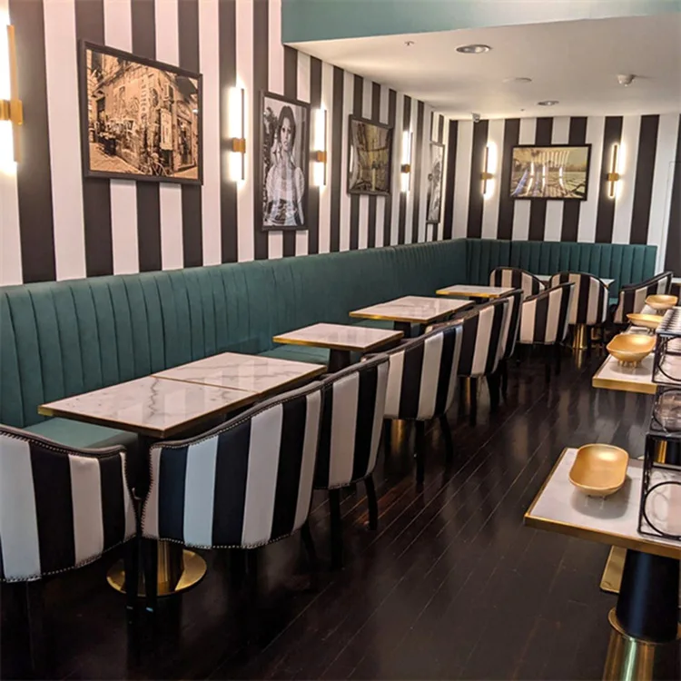 Commercial Western Restaurant Tables & Chairs Clean Bar Wall Mounted Booth Sofa Dining Direct Factory Supply for Coffee Shops