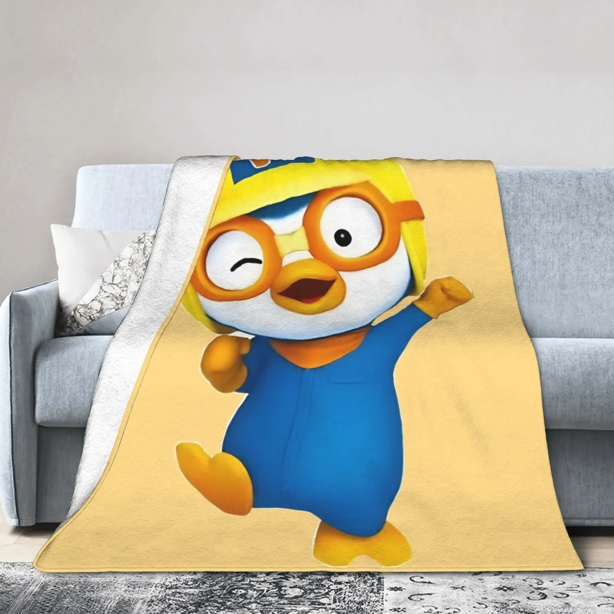 Pororos Cartoon Movie Blankets Fleece Super Soft Throw Blanket for Bed Bedroom Quilt
