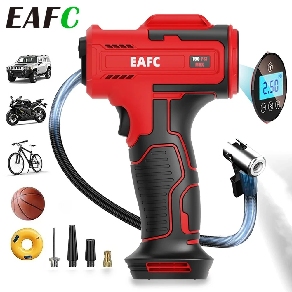 

EAFC 150PSI Portable Cordless Air Compressor 4000mAh Rechargeable Tire Inflator Pump for Car Bike Motorcycle Balls