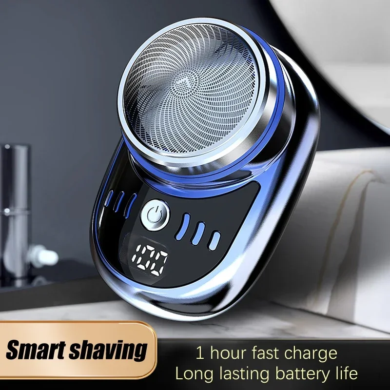 Men's Mini Electric Single Blade Razor Portable Car Travel Beard Shaver Rechargeable Cordless Shaving Face Beard Razor