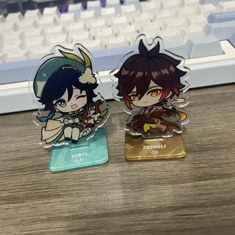 Game Genshin Impact Venti Zhongli Raiden Shogun Nahida Furina Mavuika Cosplay Standing Plate Acrylic Figure Stand Accessory Gift