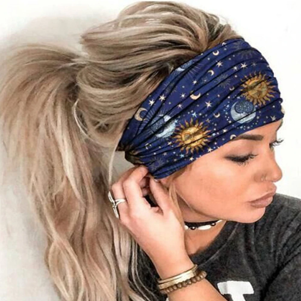 Ladies Printing Yoga Sports Wide Models Hair Band Wash Face With The Headband