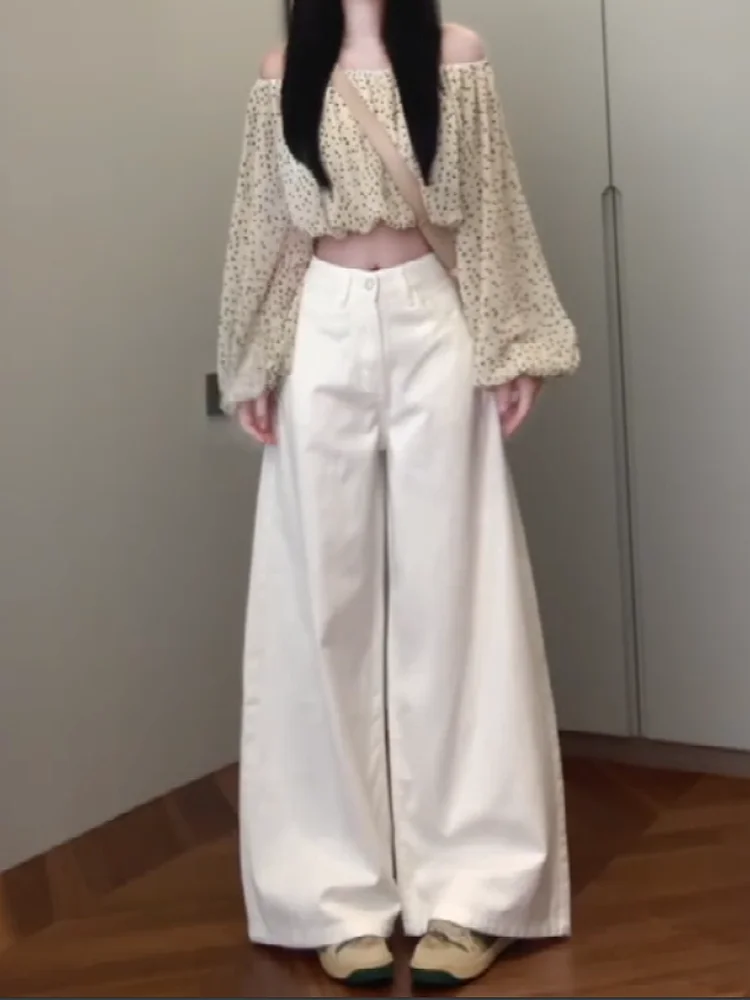 

Loose Wide Leg Denim Jeans Women's High Waist Straight Texture Pants Spring Summer New Style Casual Long Trousers