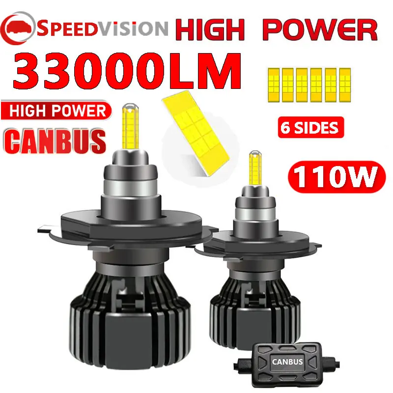 H7 H4 Car Headlight Bulb 33000LM 110W  LED  H11 Canbus LED HB4 HB3 9005 9006 H1 LED Lamp Fog Lights Turbo Mini Lamp 6000K 12V