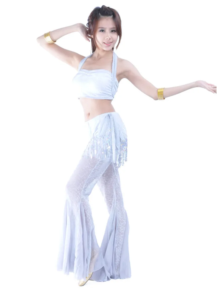 Solid Color Oriental Dancing Costume Belly Dance Suit Performance Jazz Tassel Modern Wear Urban Latin Clothes Classical Top Pant