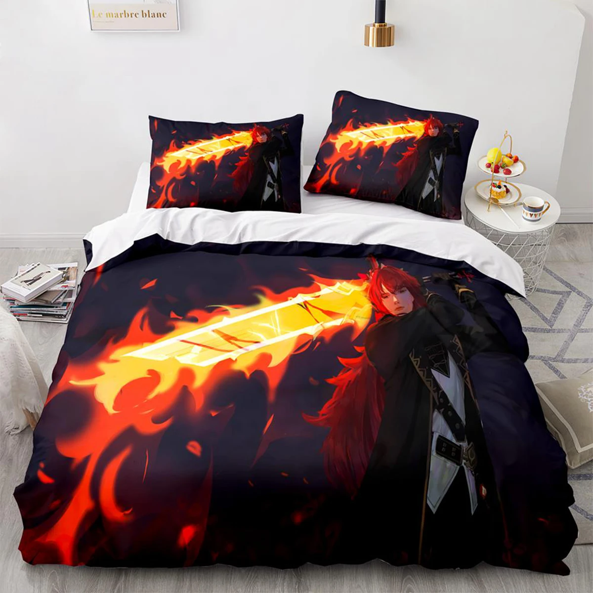 Anime Genshin Impact Xiao SUCROSE Qiqi Duvet Cover Cartoon Bedding Sets Bed Set Quilt Comforter Covers Home Textiles