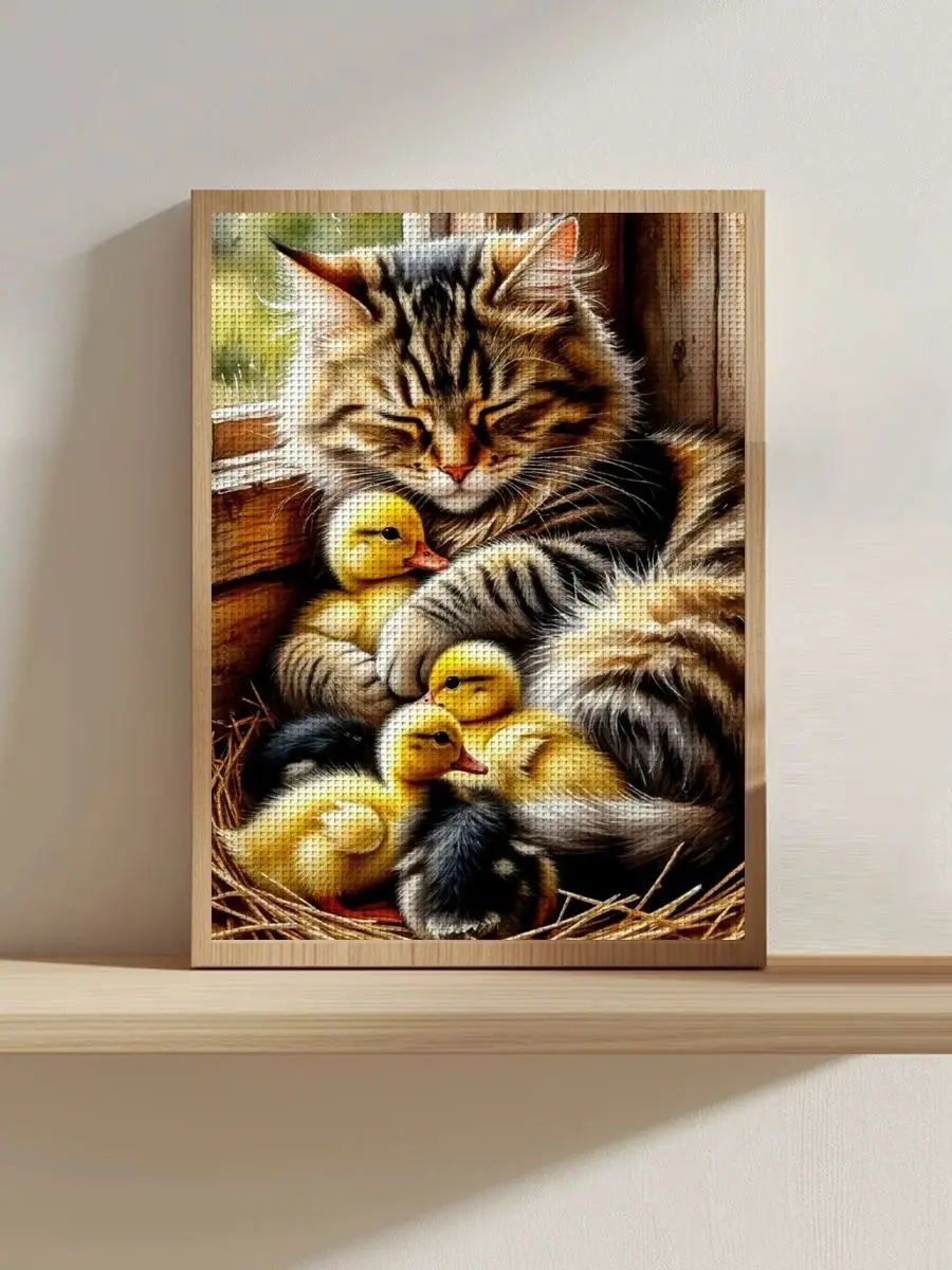 1 Stück 30x40 cm/11,8*15,74 Zoll Katzen-Motiv Kreuzstich-Set DIY-Kit 11CT/14CT DIY-Stickerei-Set DIY-Kreuzstich-Set – Detail 1