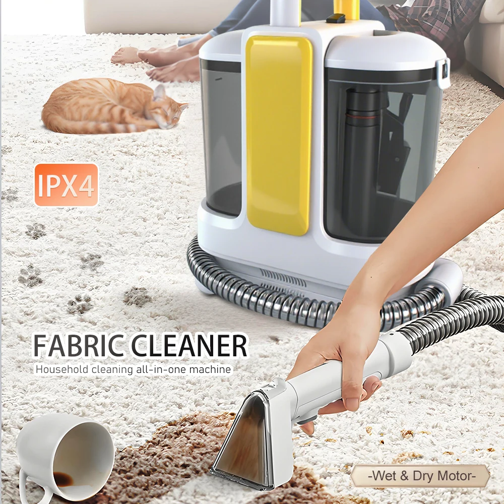 Máquina de limpeza de tecido portátil tudo-em-um máquina de limpeza limpador de estofados para casa estofamento tapete janela limpeza