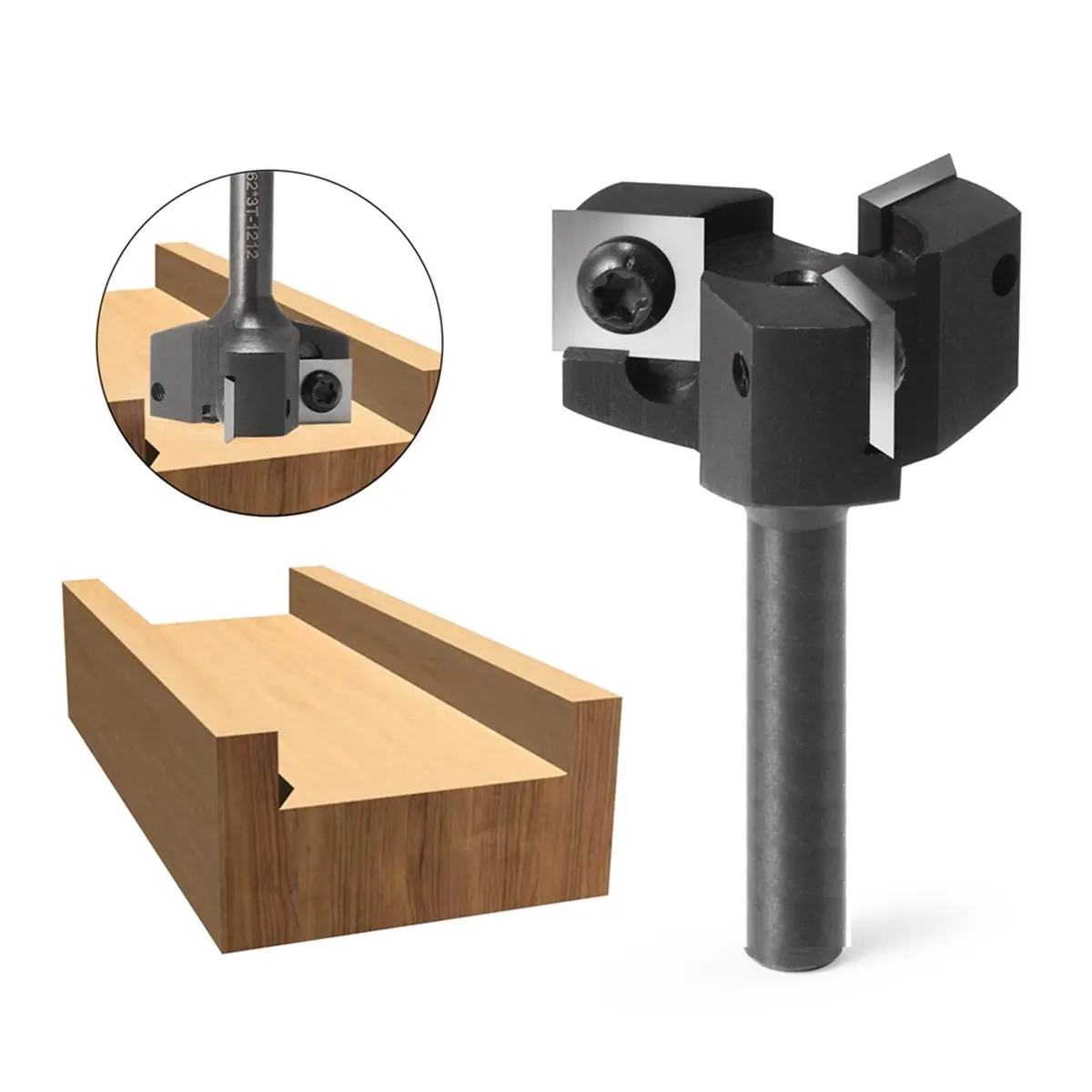 【50% OFF】Shank Replaceable Blade Planing Bit Milling Cutter Insert-Style Spoilboard CNC Surfacing Router Bits for Wood 12.7mm