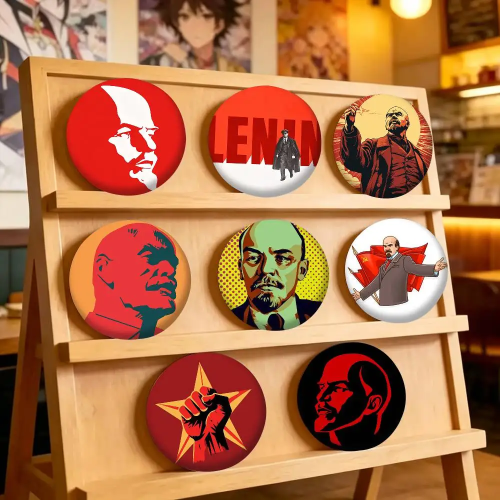 L-Lenin Founder of Soviet Communism 25 32 44 58 75mm Badges Personalized Round Brooches Pins