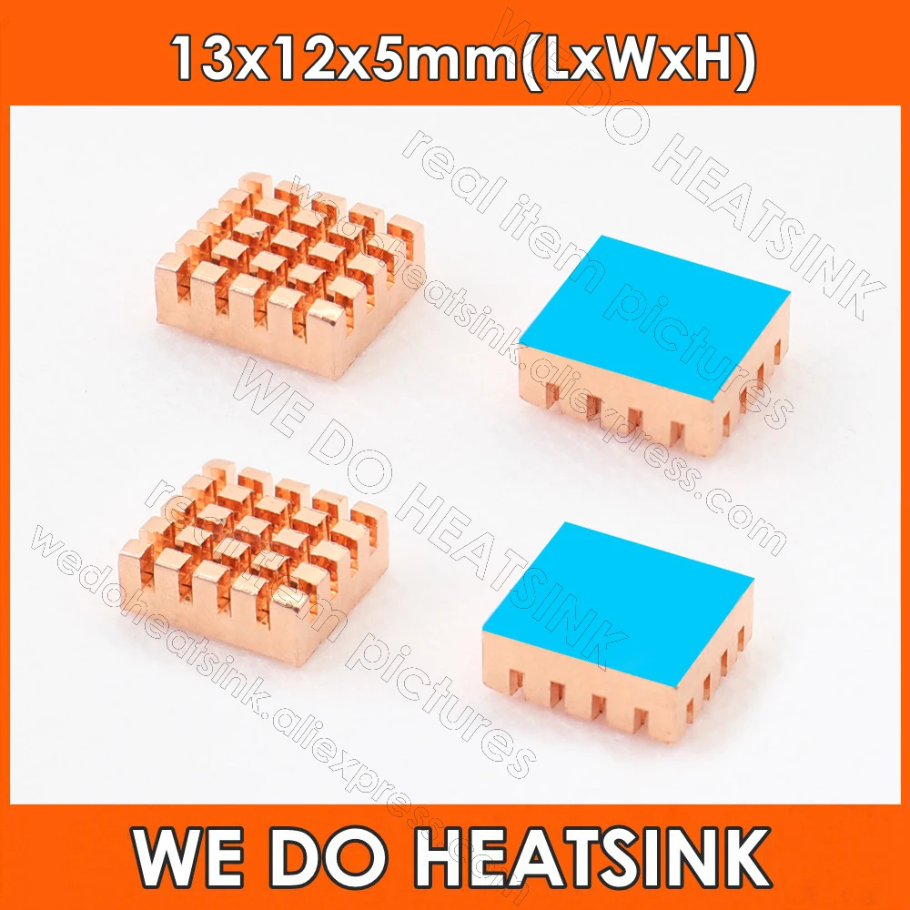 

Copper 13x12x5mm Heatsink Radiator Cooler Heavy Vertical Mounting with Thermal Tape For VGA GPU Memory IC Chipset